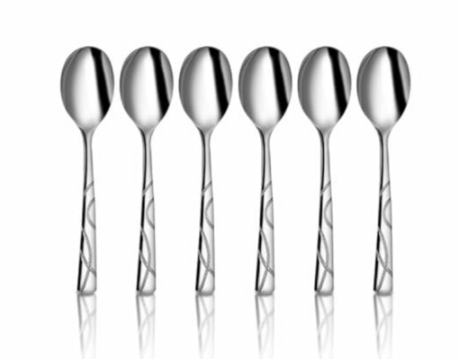 Shri & Sam Stainless Steel GSW Dotted Coffee Spoon, 6 Pieces